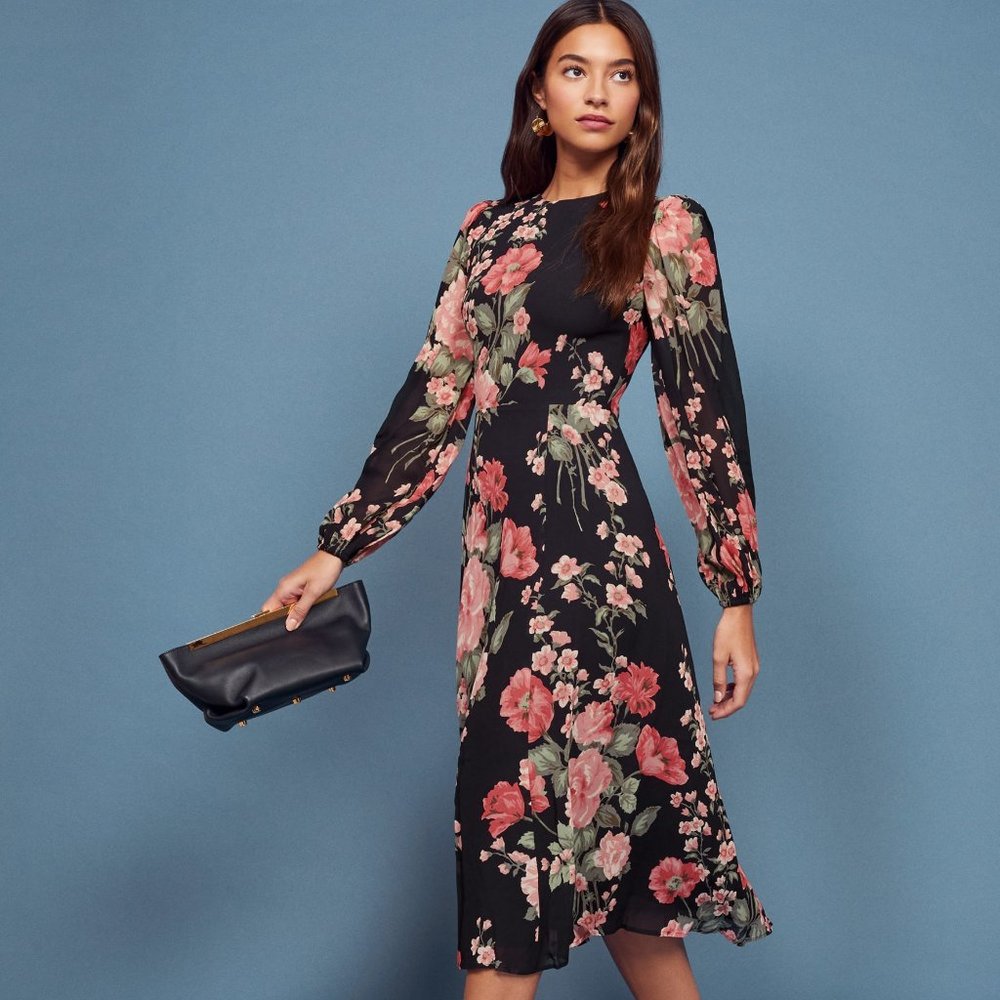 NWT Reformation Luanne Midi Dress Size 0